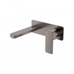 Tono Basin/Bath Wall Mixer Set, Rectangular Plate, 160mm Outlet, Gun Metal Tono Basin/Bath Wall Mixer Set, Rectangular Plate, 160mm Outlet, Gun Metal